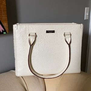 Ivory leather tote